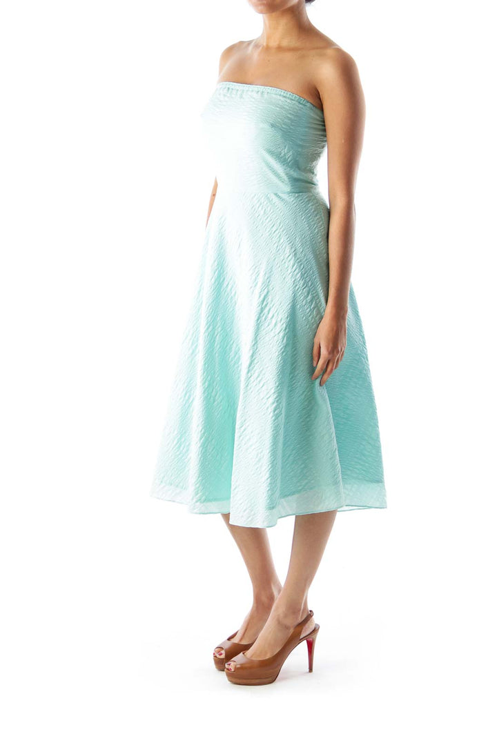 Mint Strapless A Line Dress