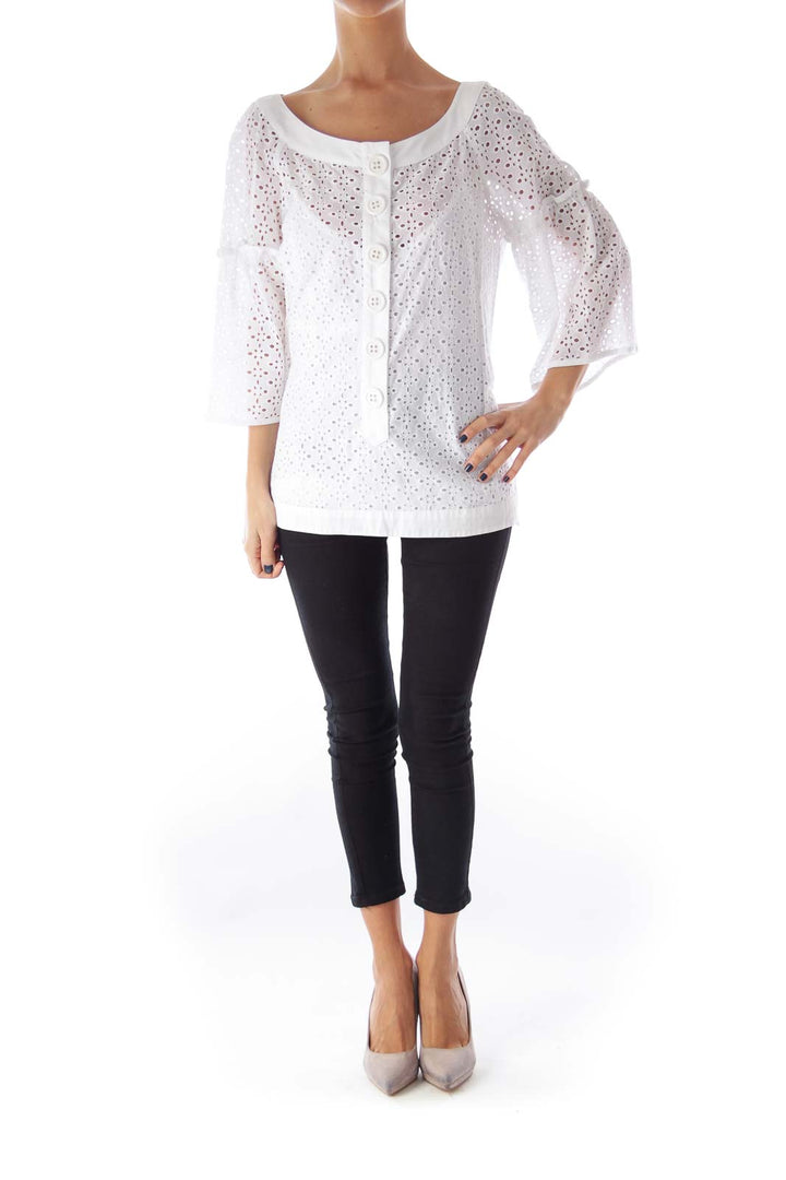 White Lace Button Shirt