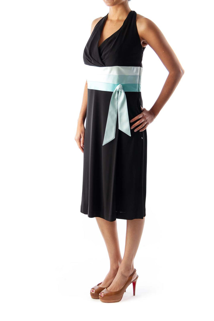 Black & Blue Color Block Dress