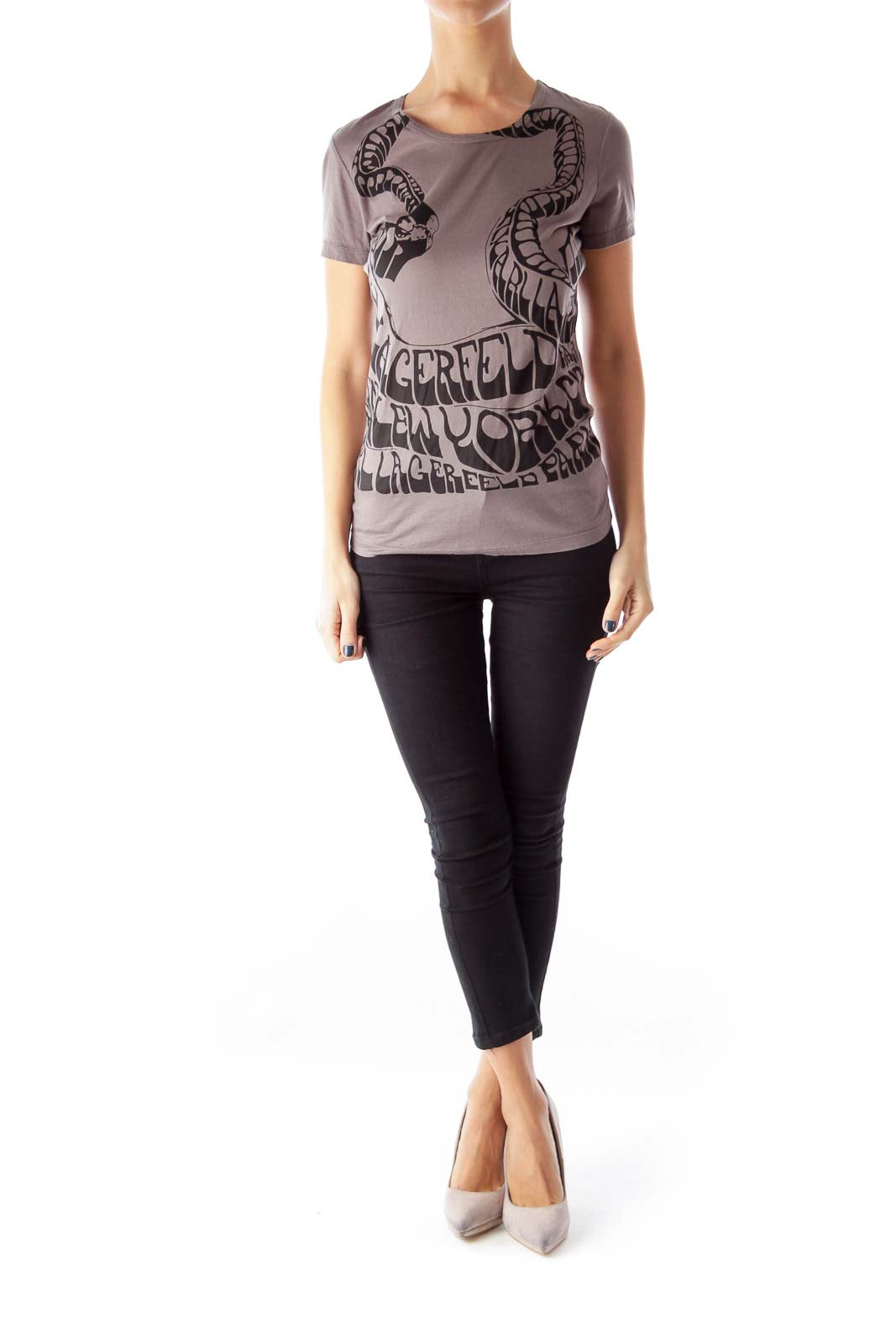 Dark Gray Printed T-Shirt