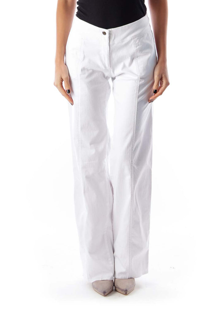 White Wide Legs Pants