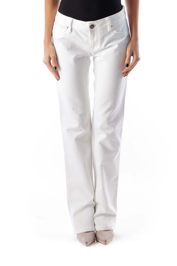 White Flare Slim Jeans