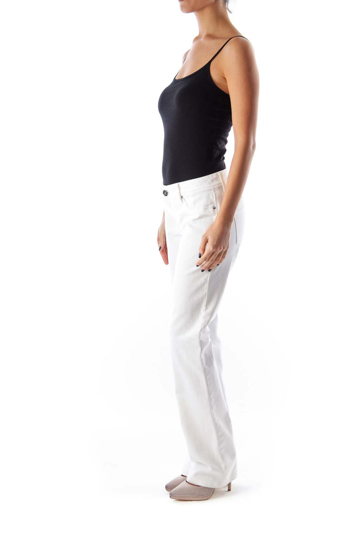 White Flare Slim Jeans