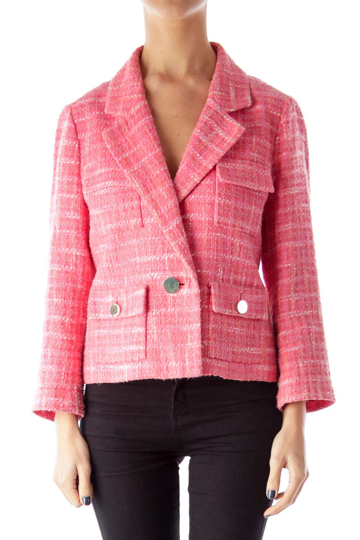 Pink Plaid Tweed Jacket