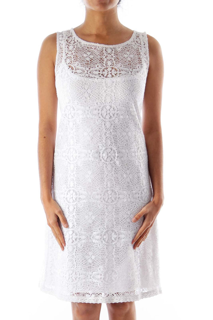 White Lace Shift Dress