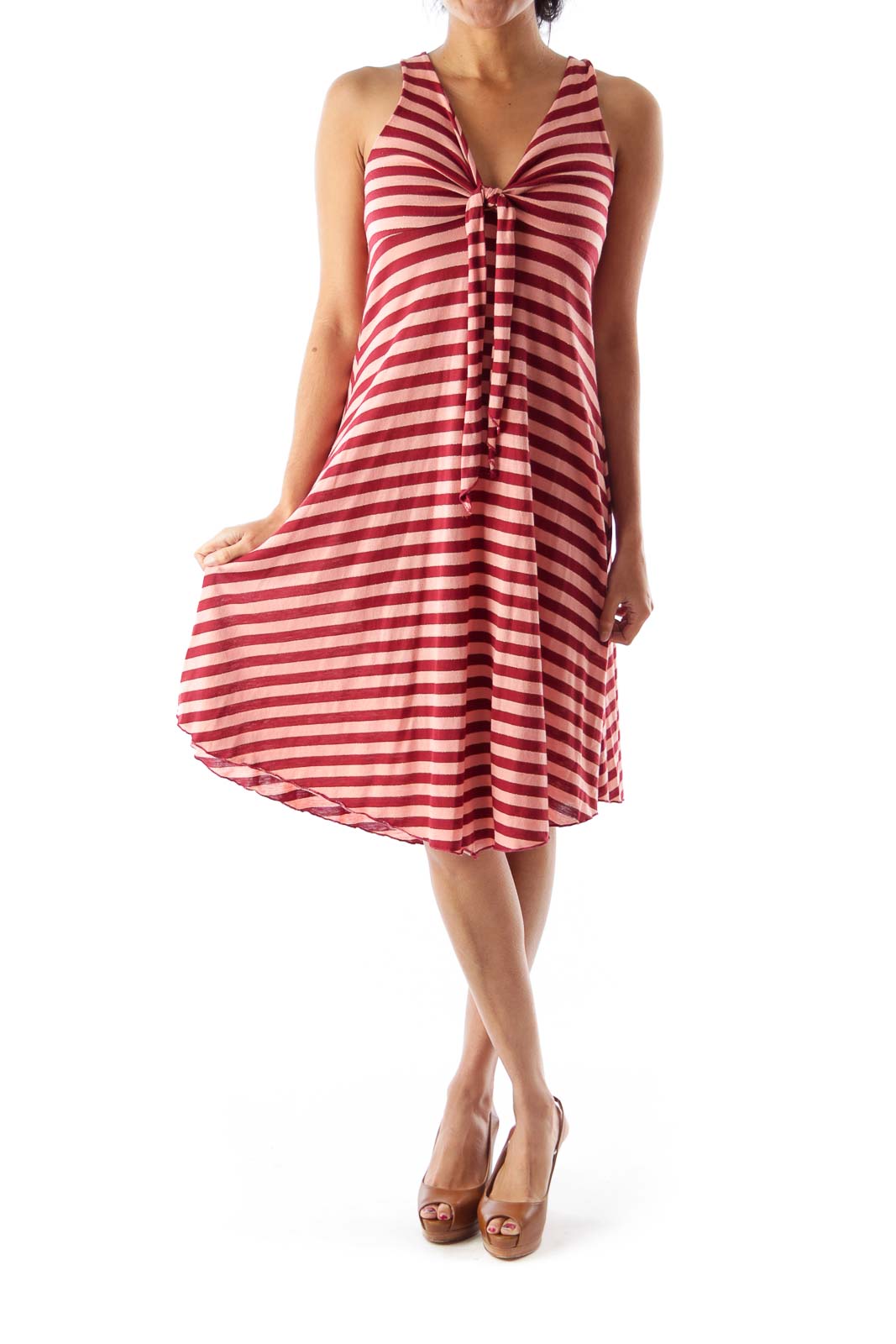 Burgundy  Stripe Dress