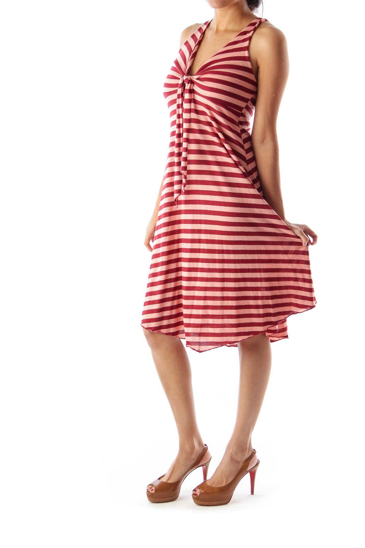 Burgundy  Stripe Dress