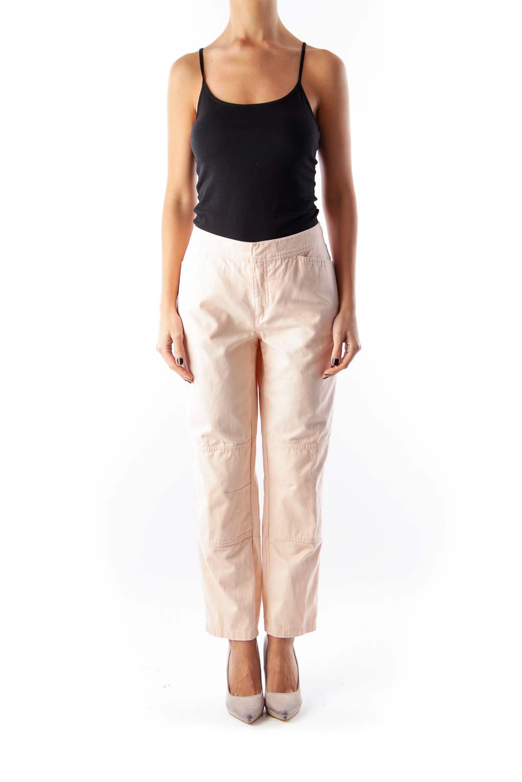 Pink Stretch Crop Pants