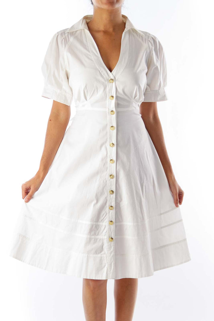 White Button Up Dress