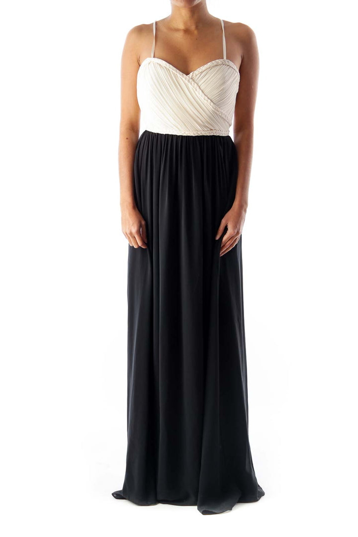 Beige & Black Maxi Dress