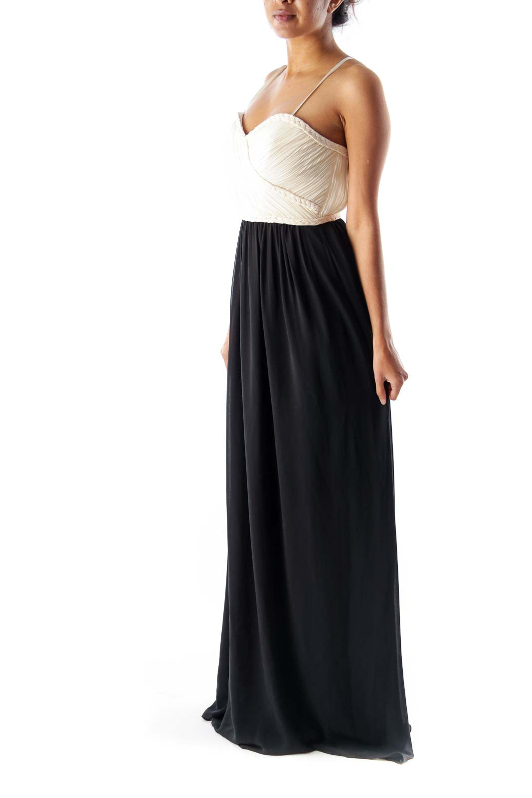 Beige & Black Maxi Dress