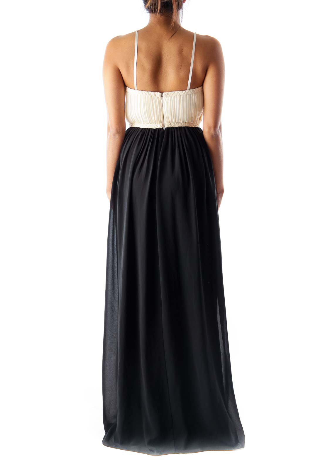 Beige & Black Maxi Dress