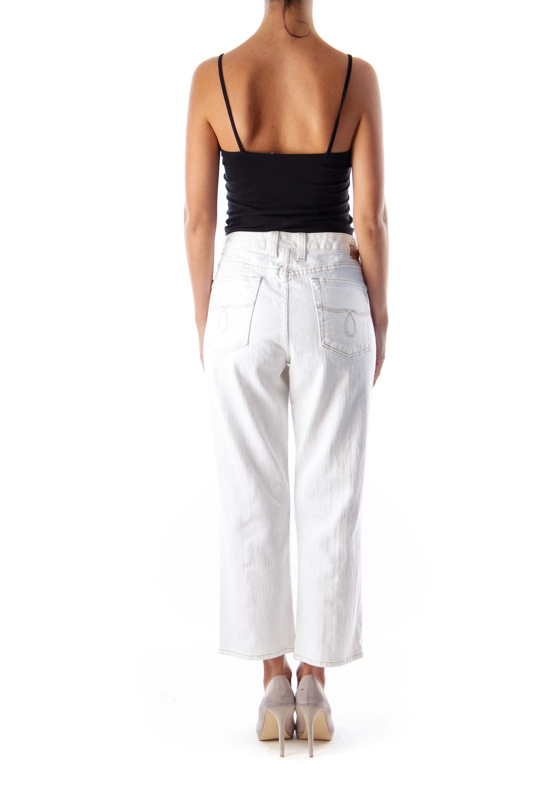 White Ankle Crop Jeans