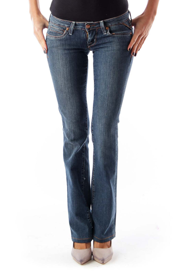 Blue Low Rise Flare Jeans