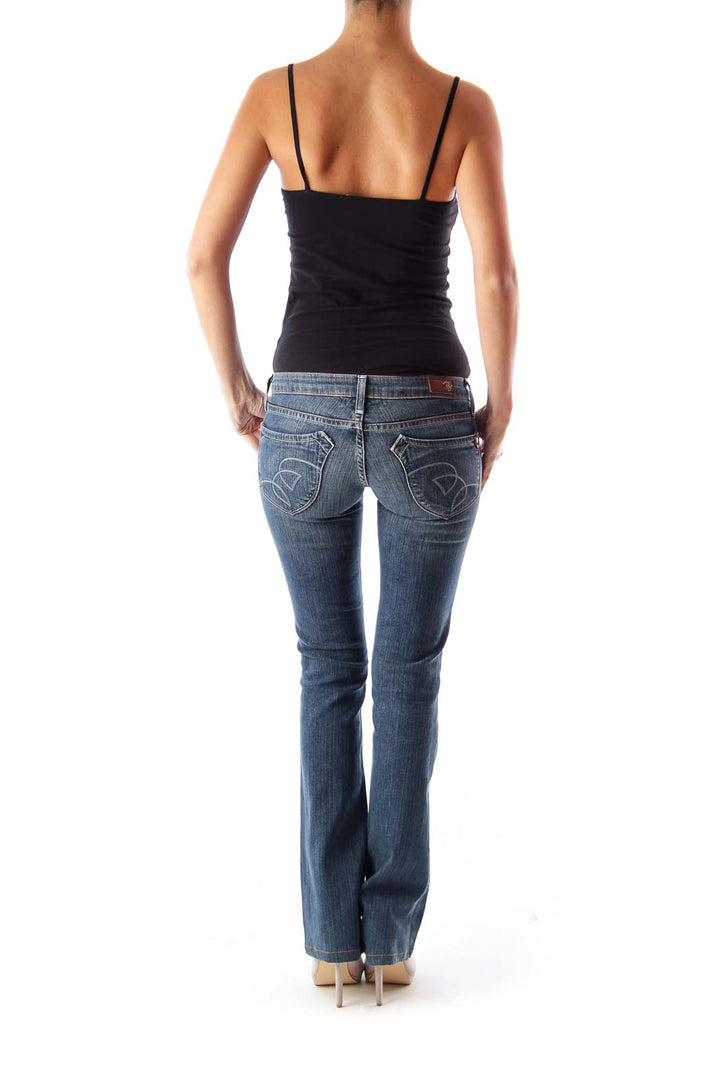 Blue Low Rise Flare Jeans