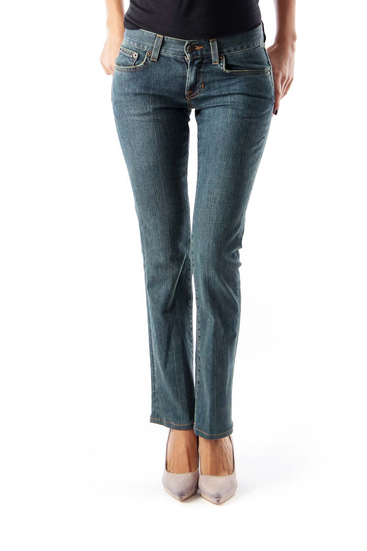 Blue Pocket Detail Jeans