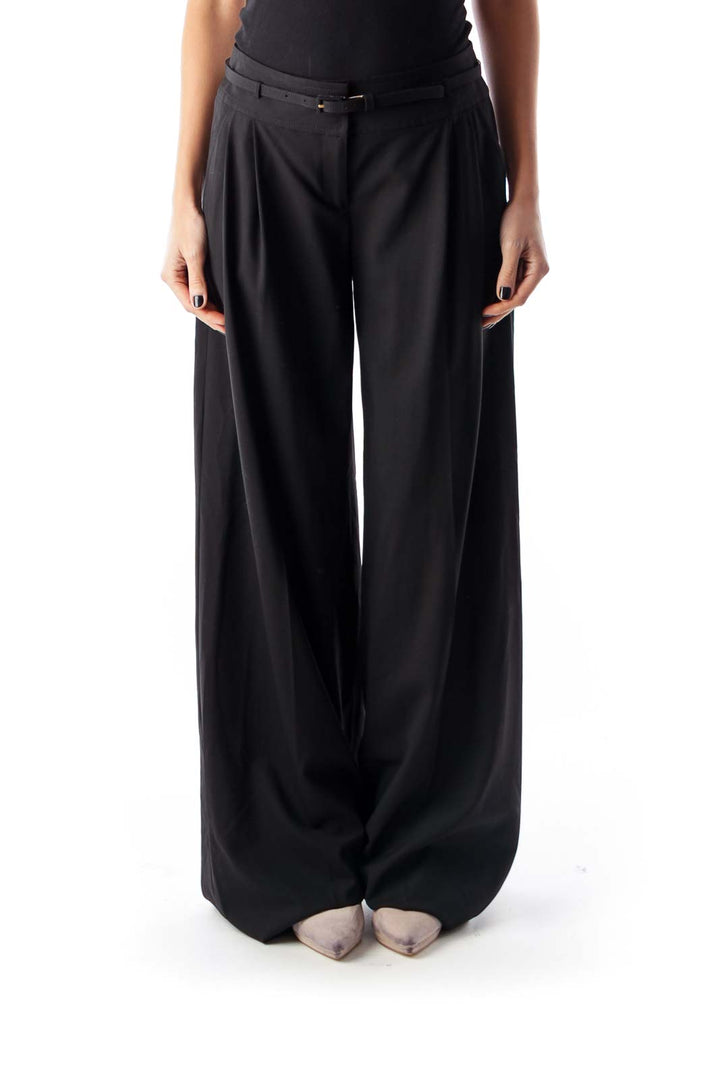 Black Belted Wide Pants