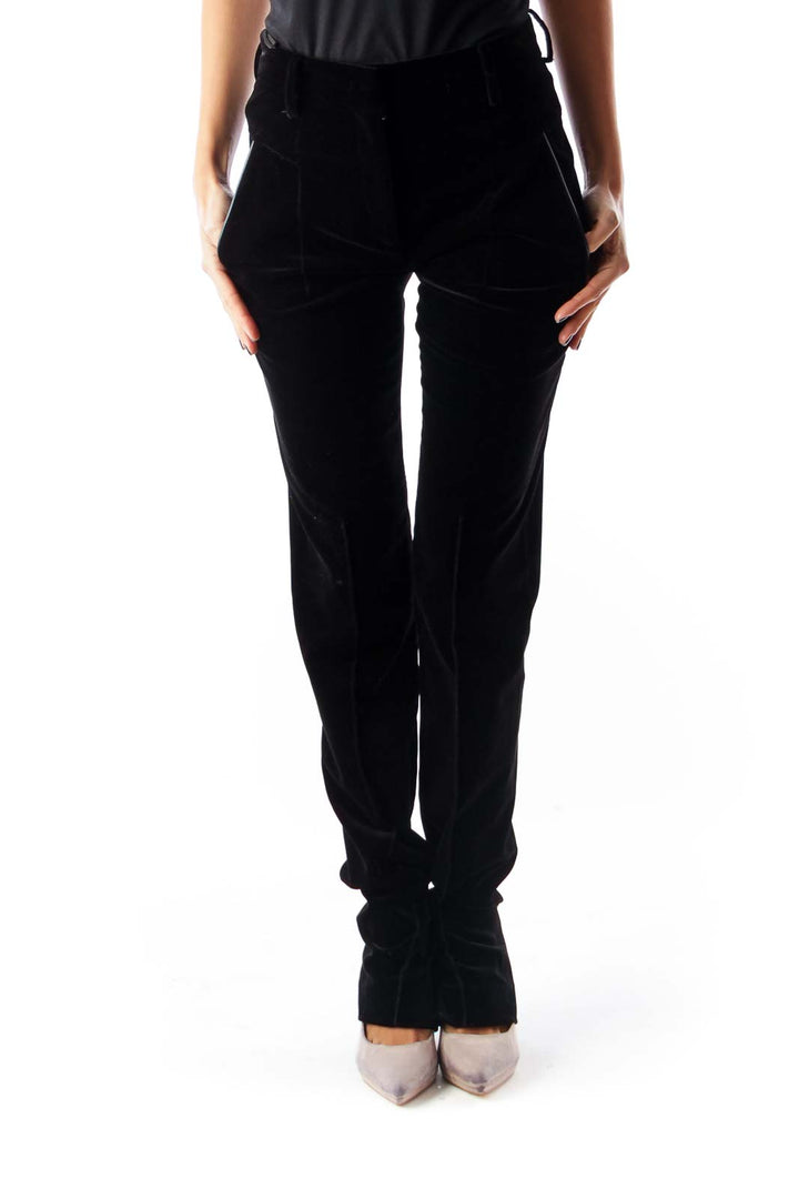 Black Velvet Skinny Pants