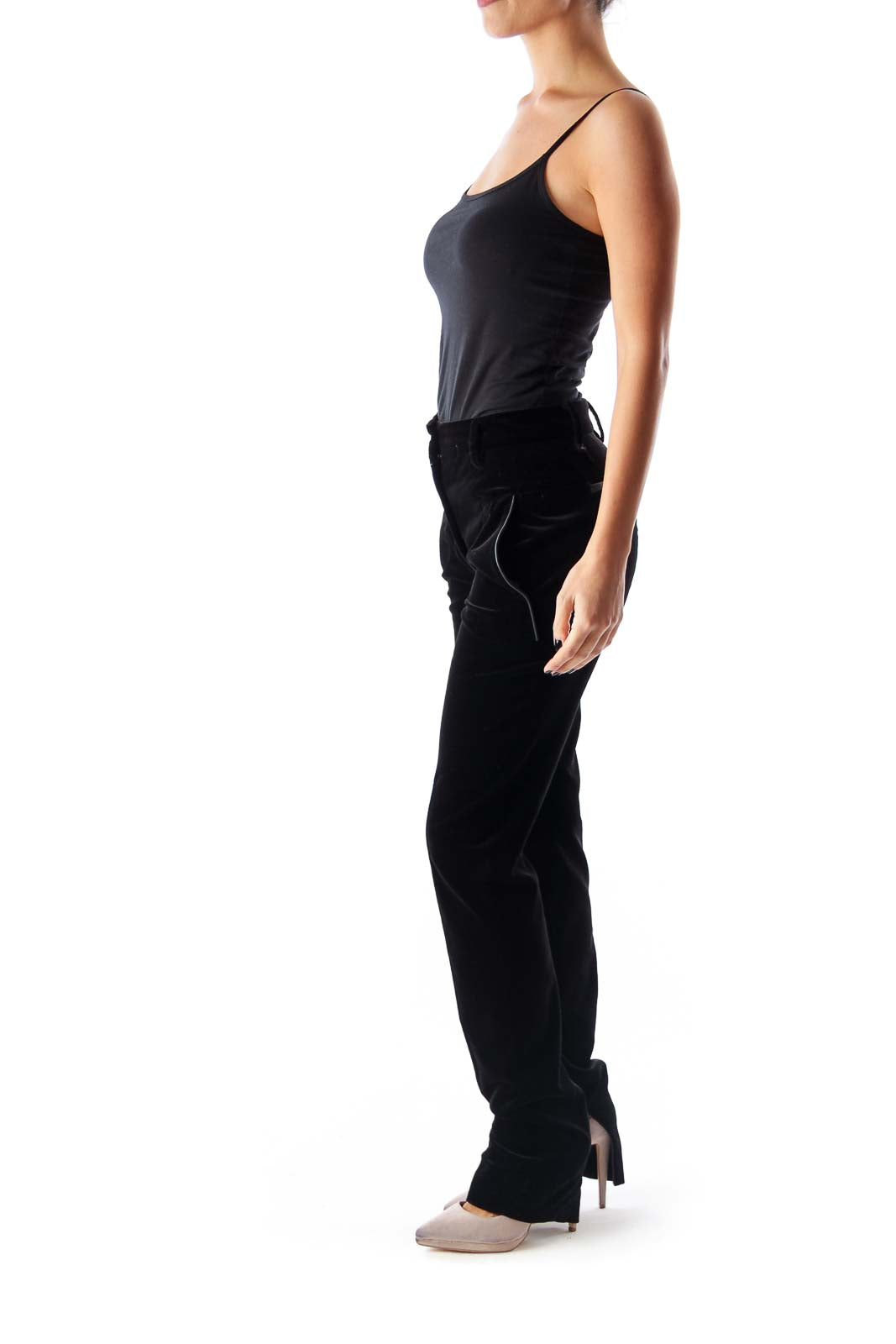 Black Velvet Skinny Pants