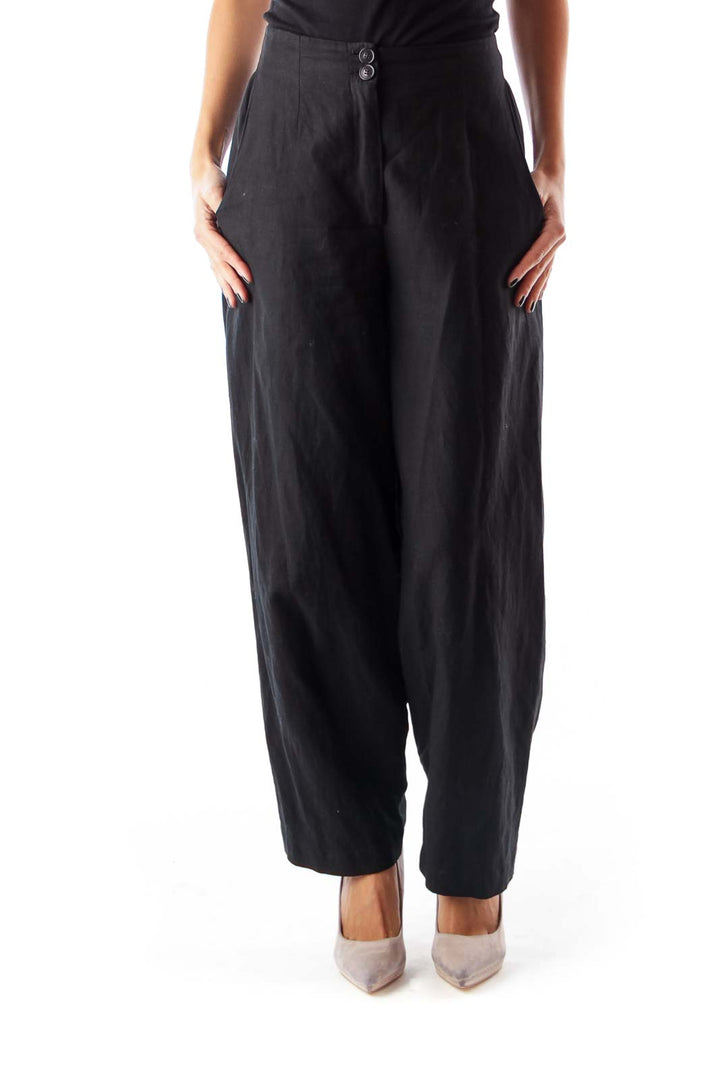 Black Side Pocket Wide Pants