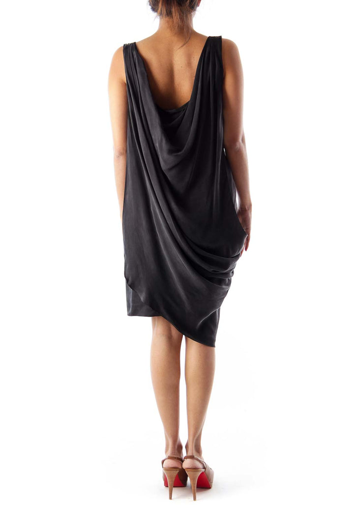 Black Suede Wrap Dress