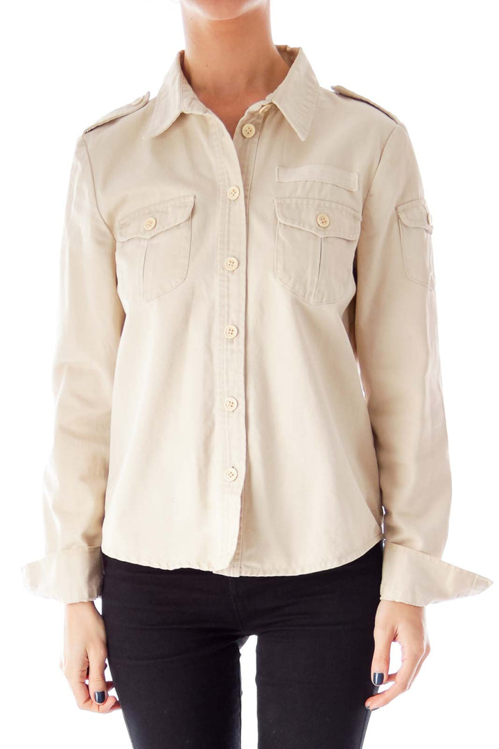 Taupe Front Pocket Jacket