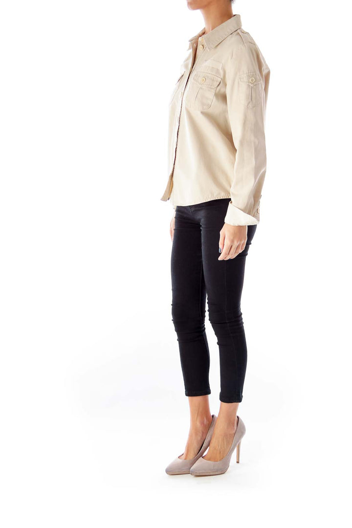 Taupe Front Pocket Jacket