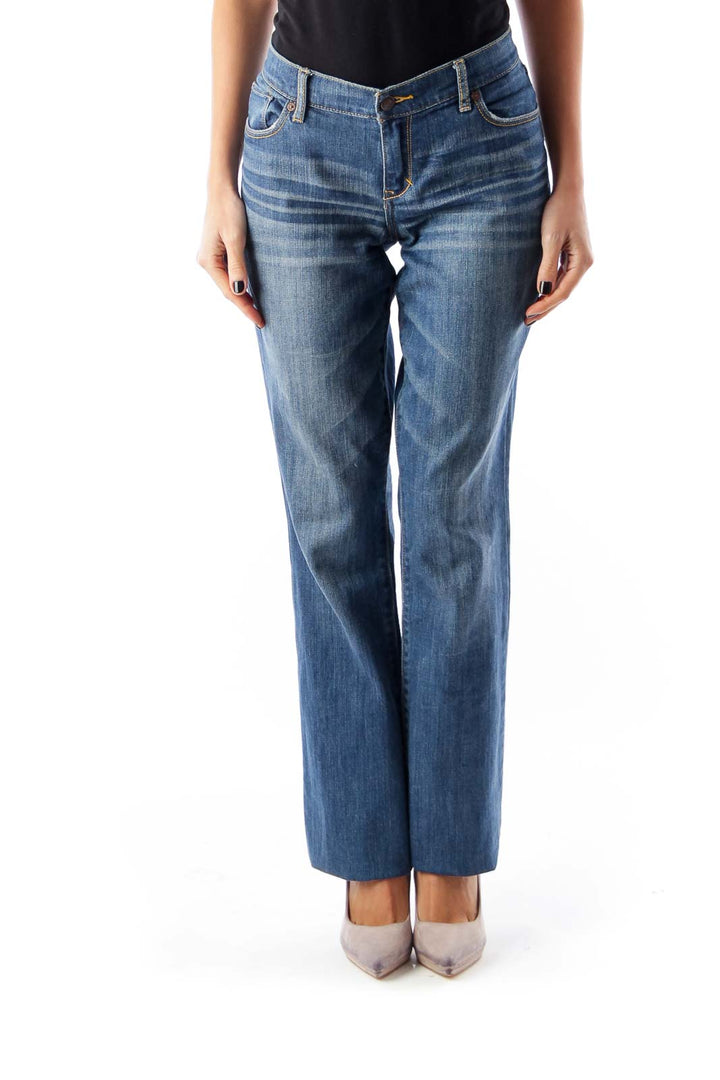 Blue Washed Straight Jeans