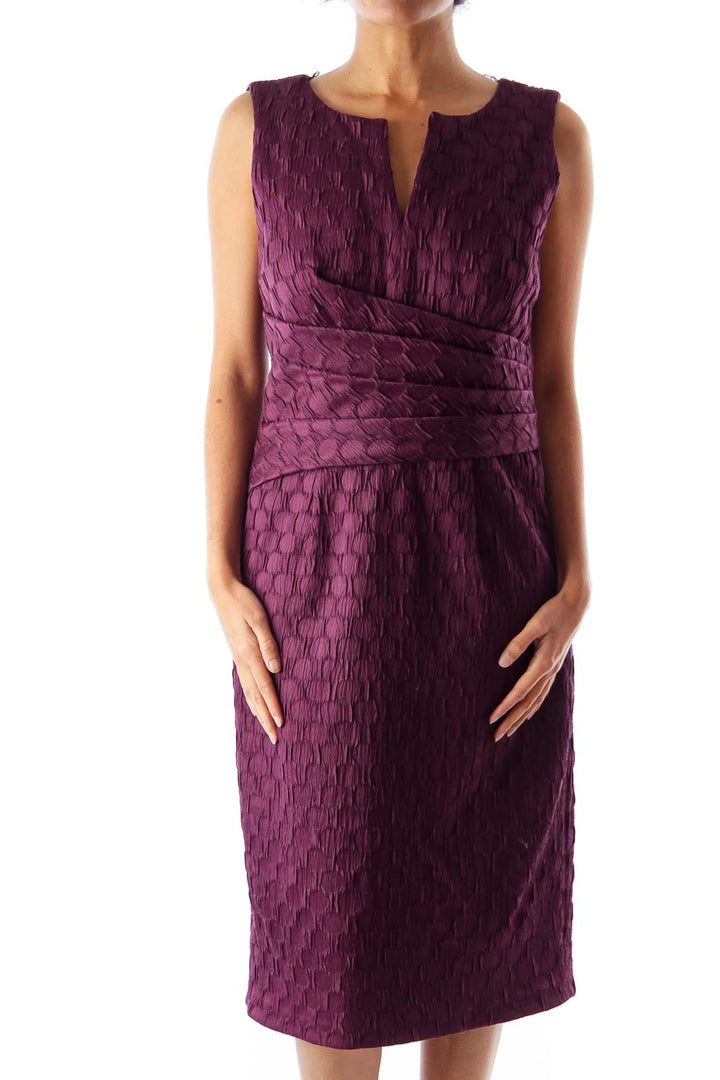 Purple Shift Seersucker Dress