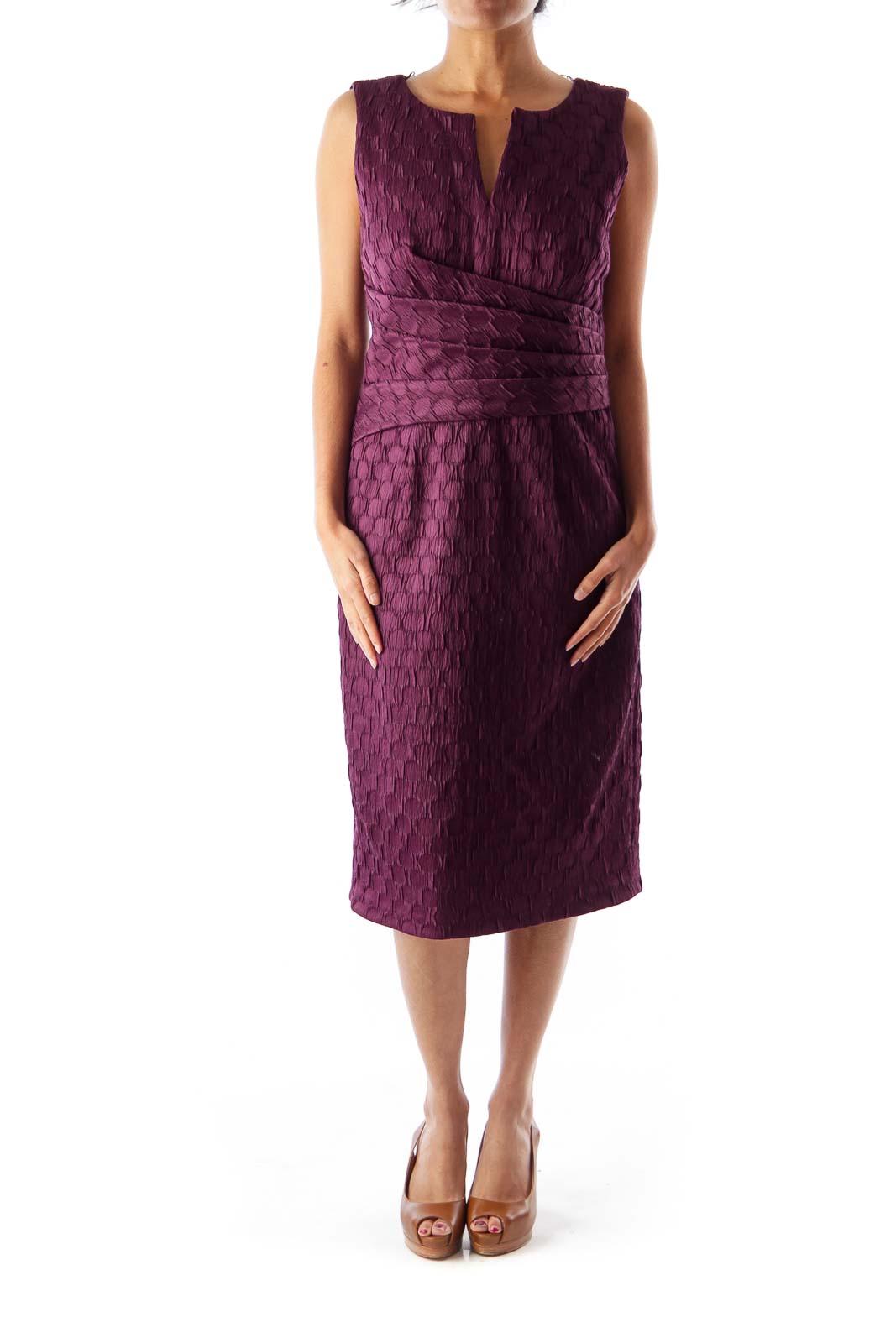 Purple Shift Seersucker Dress