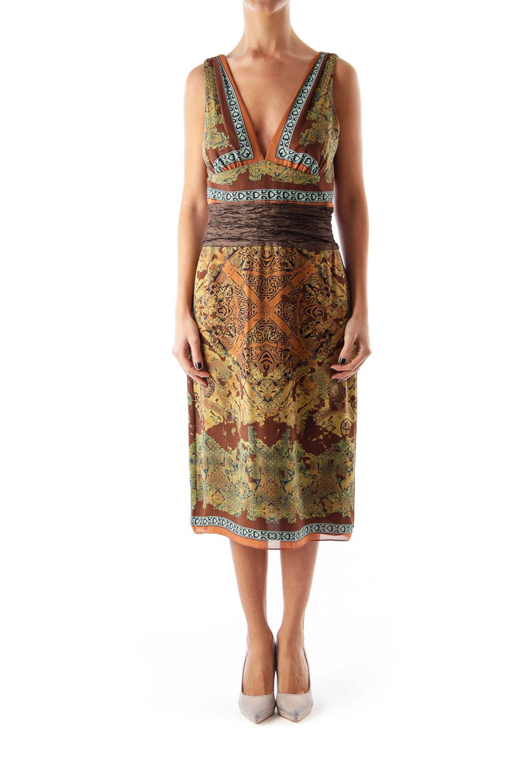 Brown Print Tank Dress