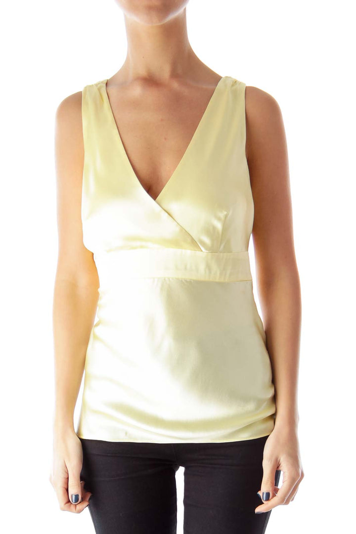 Yellow Silk Tank Top