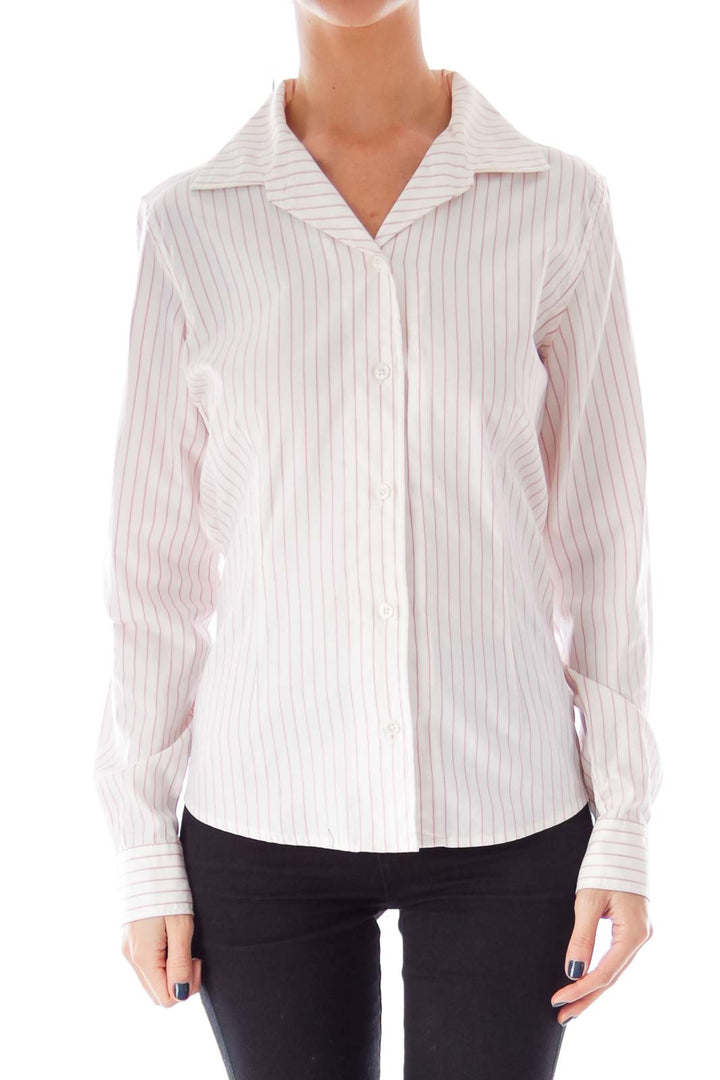 White & Pink Stripe Shirt