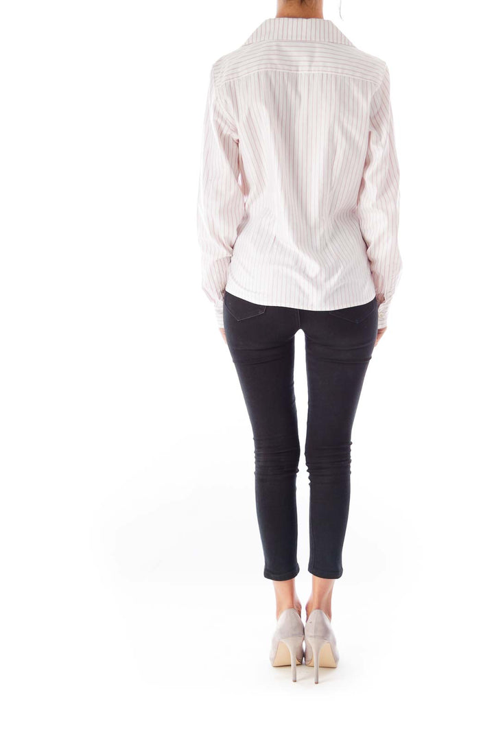 White & Pink Stripe Shirt