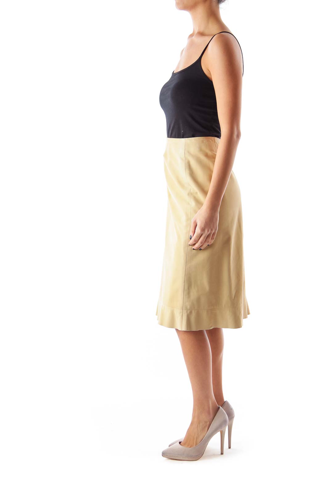 Cream A Line Skirt