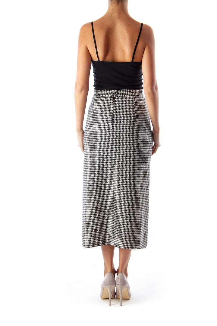 Pied de Poule Midi Skirt