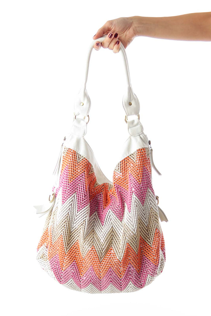 Color Chevron Shoulder Bag