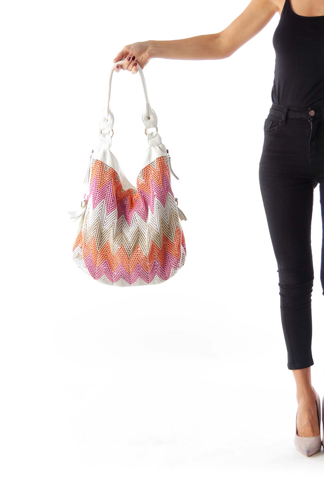 Color Chevron Shoulder Bag