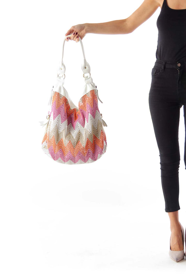 Color Chevron Shoulder Bag