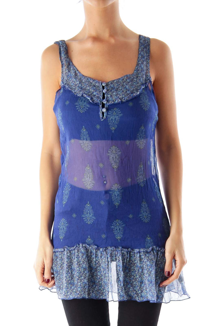 Blue Print Tank Top