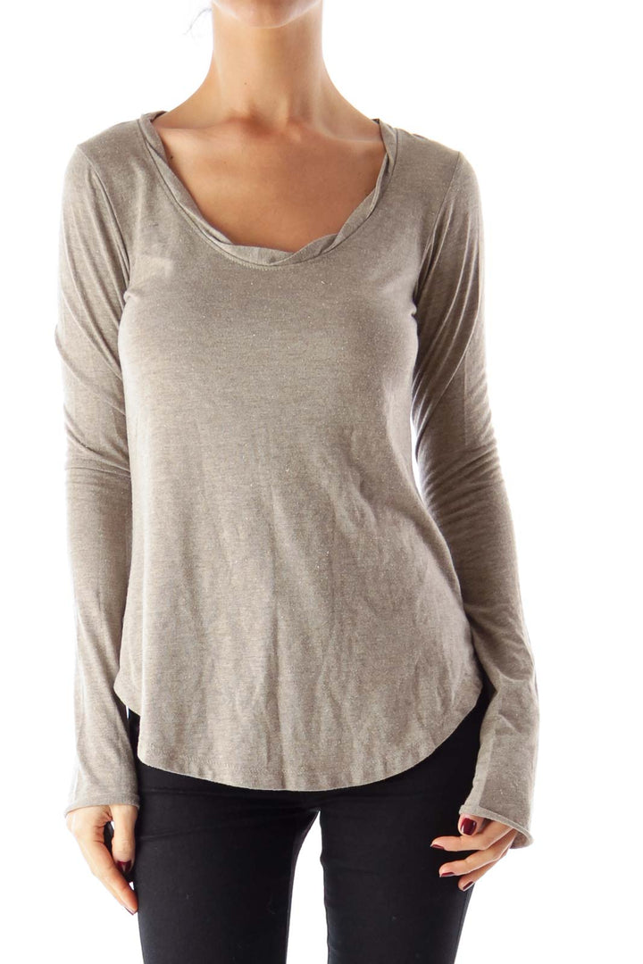 Taupe Metallic Shirt