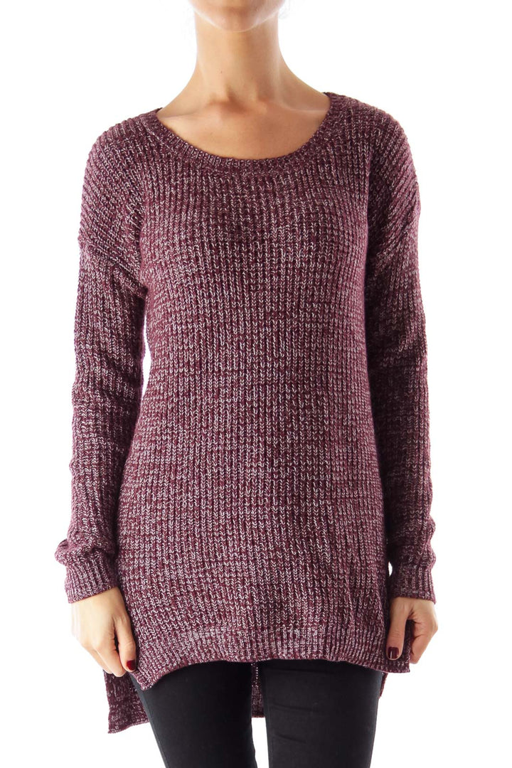 Burgundy & White Pullover