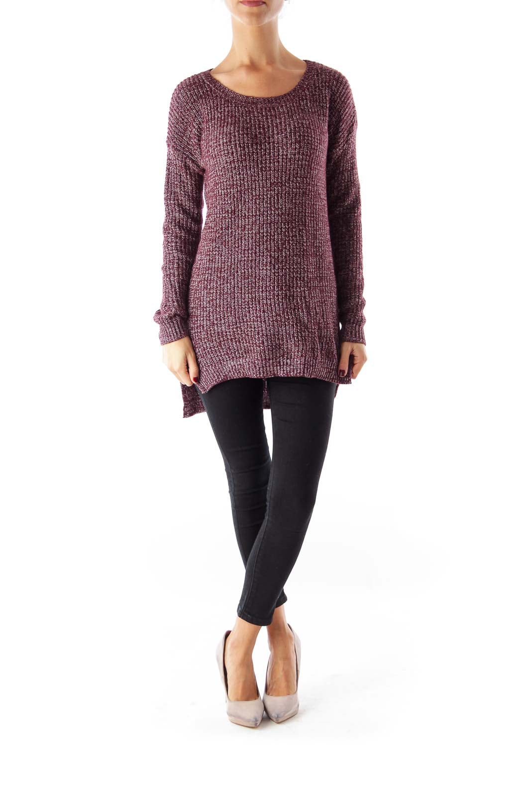 Burgundy & White Pullover