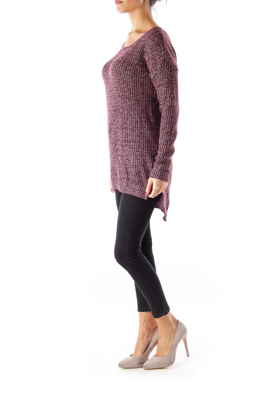 Burgundy & White Pullover