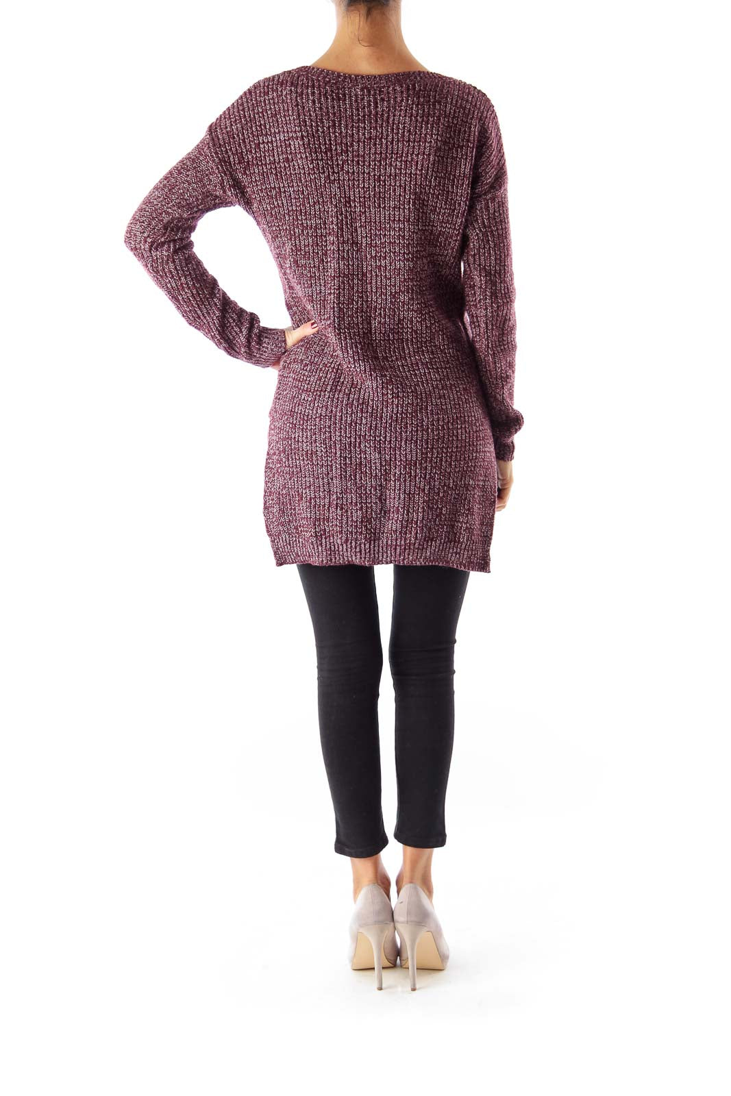 Burgundy & White Pullover