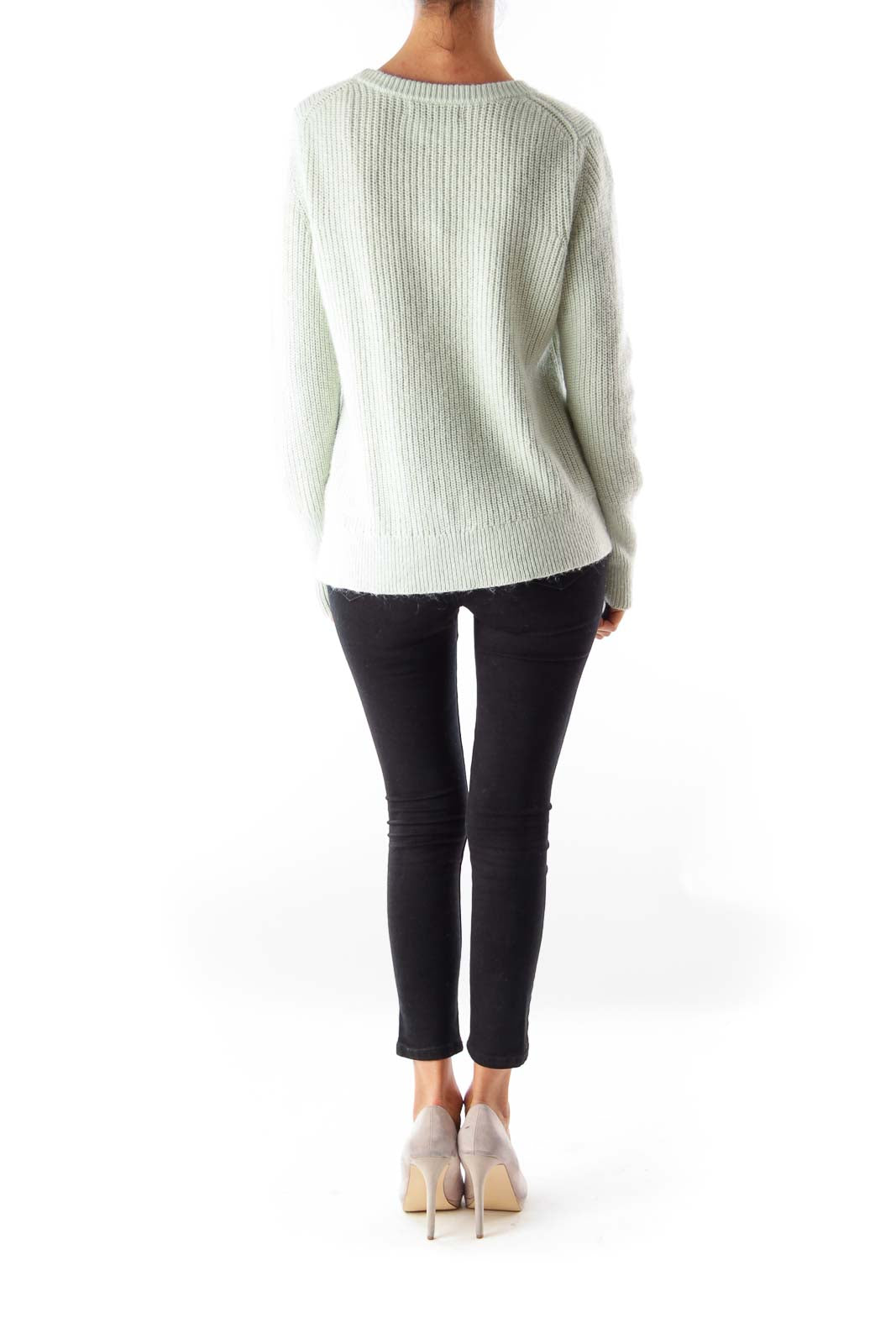 Pastel Green Wrap Sweater