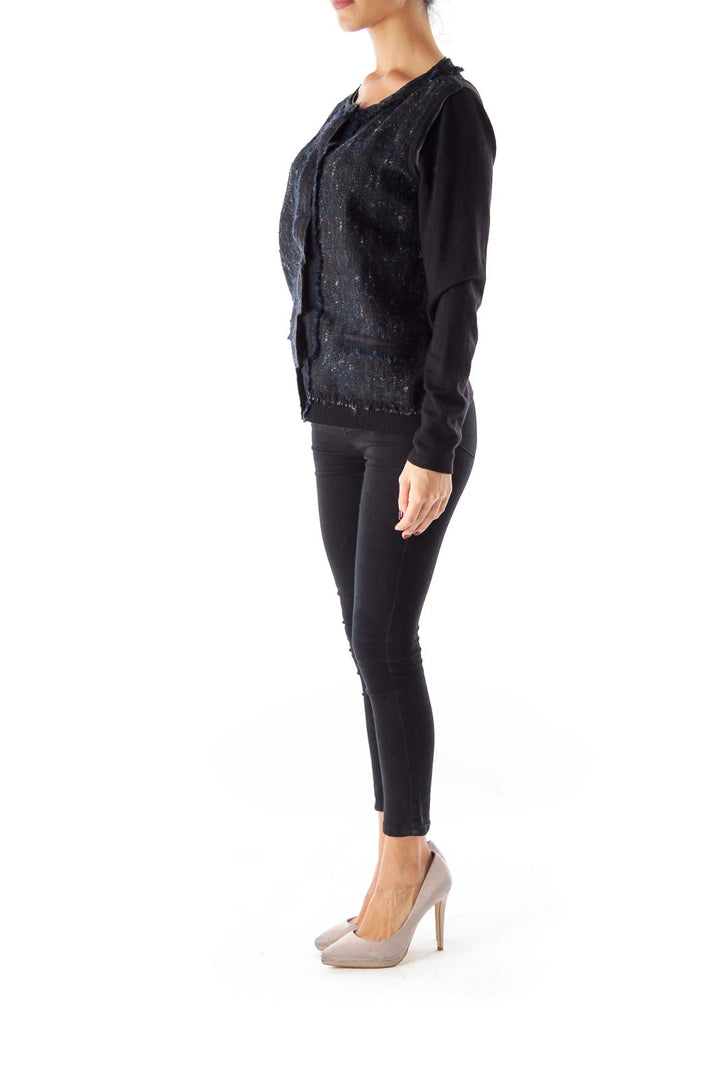 Black & Blue Tweed Cardigan