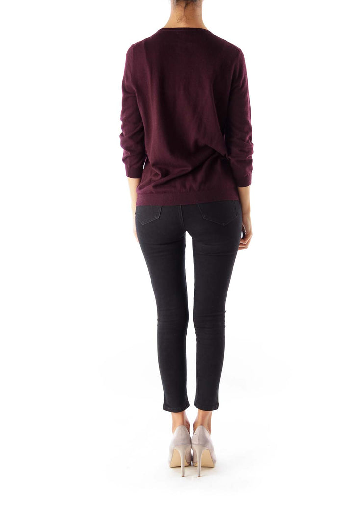 Burgundy Ruffle Cardigan