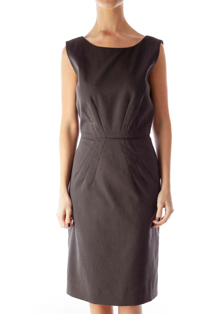 Gray Sleeveless Sheath Dress