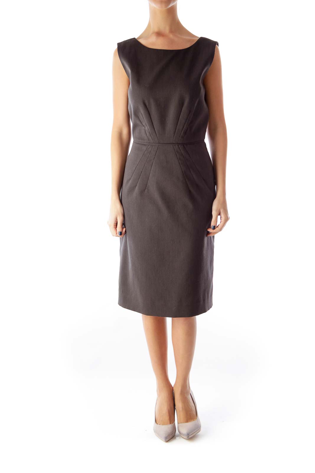 Gray Sleeveless Sheath Dress